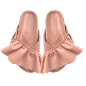 Joshua Sanders Satin Ruffle Sandals